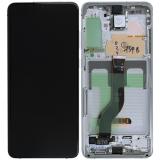 TOUCH DIGITIZER + DISPLAY LCD COMPLETE + FRAME FOR SAMSUNG GALAXY S20 PLUS S20+ G985F G986F COSMIC WHITE ORIGINAL (SERVICE PACK)