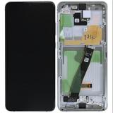 TOUCH DIGITIZER + DISPLAY LCD COMPLETE + FRAME FOR SAMSUNG GALAXY S20 ULTRA 5G G988B CLOUD WHITE ORIGINAL (SERVICE PACK)