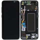 TOUCH DIGITIZER + DISPLAY LCD COMPLETE + FRAME FOR SAMSUNG GALAXY S8 G950F BLACK ORIGINAL