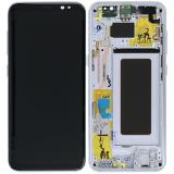 TOUCH DIGITIZER + DISPLAY LCD COMPLETE + FRAME FOR SAMSUNG GALAXY S8 G950F SILVER ORIGINAL
