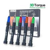 RELIFE RL-726A 3D PRECISION TORQUE SCREWDRIVER SET (0.6MM TRI-POINT / 0.8MM PENTALOBE / T1 TORX / 1.5MM PHILLIPS / 2.5MM PINHEAD PHILLIPS SCREWDRIVER)