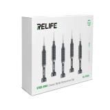 RELIFE RL-730A STEEL CANNON KING CLASSIC SERIES SCREWDRIIVER SET (0.8MM PENTALOBE / 1.5MM PHILLIPS / 0.6MM TRI-POINT / 2.5MM PINHEAD / T1 TORX PHILLIPS SCREWDRIVER)