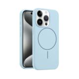 PHONE CASE LIQUID SILICONE + MAGNETIC FOR APPLE IPHONE 15 PRO MAX BLUE