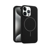 PHONE CASE LIQUID SILICONE + MAGNETIC FOR APPLE IPHONE 15 PRO MAX BLACK