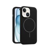 PHONE CASE LIQUID SILICONE + MAGNETIC FOR APPLE IPHONE 15 BLACK