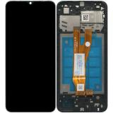 TOUCH DIGITIZER + DISPLAY LCD COMPLETE + FRAME FOR SAMSUNG GALAXY A03 CORE A032F BLACK ORIGINAL (SERVICE PACK)
