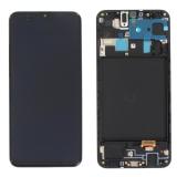 TOUCH DIGITIZER + DISPLAY LCD COMPLETE + FRAME FOR SAMSUNG GALAXY A20 A205F BLACK SERVICE PACK SCREEN + FRAME (NOT ORIGINAL)