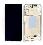 TOUCH DIGITIZER + DISPLAY AMOLED COMPLETE WITH FRAME FOR SAMSUNG GALAXY A26 5G A266B WHITE ORIGINAL (SERVICE PACK) (ASSEMBLED)