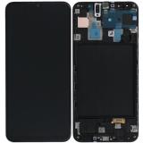 DISPLAY LCD + TOUCH DIGITIZER DISPLAY COMPLETE + FRAME FOR SAMSUNG GALAXY A30 A305F BLACK ORIGINAL (SERVICE PACK) (ASSEMBLED)