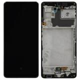 TOUCH DIGITIZER + DISPLAY AMOLED DISPLAY COMPLETE + FRAME FOR SAMSUNG GALAXY A42 5G A426B BLACK ORIGINAL (SERVICE PACK) (ASSEMBLED)