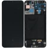 DISPLAY AMOLED + PANTALLA TACTIL DISPLAY COMPLETO + FRAME FOR SAMSUNG GALAXY A50 A505F BLACK (Display Refurbished Non-Original Frame)