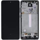 TOUCH DIGITIZER + DISPLAY AMOLED COMPLETE WITH FRAME FOR SAMSUNG GALAXY A52 A525F / A52 5G A526B BLACK ORIGINAL (SERVICE PACK) (ASSEMBLED)