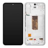 TOUCH DIGITIZER + DISPLAY LCD COMPLETE + FRAME FOR SAMSUNG GALAXY A54 5G A546B WHITE ORIGINAL (SERVICE PACK) (ASSEMBLED)