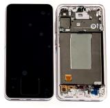 TOUCH DIGITIZER + DISPLAY AMOLED COMPLETE WITH FRAME FOR SAMSUNG GALAXY A56 5G A566B PINK ORIGINAL (SERVICE PACK) (ASSEMBLED)