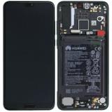 DISPLAY LCD + TOUCH DIGITIZER DISPLAY COMPLETE + FRAME FOR HUAWEI P20 PRO CLT-L29 BLACK ORIGINAL