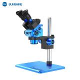 SUNSHINE M9T-B11 TRINOCULAR MICROSCOPE 6X-45X MOBILE PHONE REPAIR TRINOCULAR + ADJUSSTABLE RING LED LIGHT BLUE