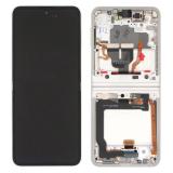 TOUCH DIGITIZER + DISPLAY AMOLED REFURBISHED + FRAME FOR SAMSUNG GALAXY Z FLIP 3 5G F711B CREAM (Display Refurbished Non-Original Frame)