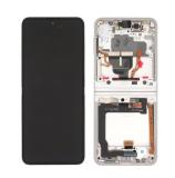 TOUCH DIGITIZER + DISPLAY LCD COMPLETE + FRAME FOR SAMSUNG GALAXY Z FLIP 3 5G F711B SILVER ORIGINAL (SERVICE PACK)