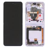 TOUCH DIGITIZER + DISPLAY AMOLED COMPLETE WITH FRAME FOR SAMSUNG GALAXY Z FLIP 3 5G F711B LAVENDER SERVICE PACK SCREEN + FRAME (NOT ORIGINAL)