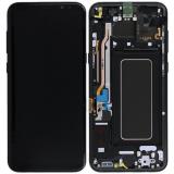 TOUCH DIGITIZER + DISPLAY AMOLED COMPLETE + FRAME FOR SAMSUNG GALAXY S8 PLUS S8+ G955F BLACK SERVICE PACK SCREEN + FRAME (NOT ORIGINAL)