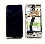 TOUCH DIGITIZER + DISPLAY LCD COMPLETE + FRAME FOR SAMSUNG GALAXY S20 G980F / G981F / G981B CLOUD WHITE ORIGINAL (SERVICE PACK) US VERSION