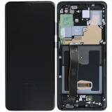 TOUCH DIGITIZER + DISPLAY LCD COMPLETE + FRAME FOR SAMSUNG GALAXY S20 ULTRA 5G G988B COSMIC BLACK SERVICE PACK SCREEN + FRAME (NOT ORIGINAL)