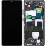 DISPLAY LCD + TOUCH DIGITIZER DISPLAY COMPLETE + FRAME FOR SAMSUNG GALAXY S21 ULTRA 5G G998B PHANTOM BLACK ORIGINAL (SERVICE PACK) (ASSEMBLED)
