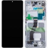 DISPLAY LCD + TOUCH DIGITIZER DISPLAY COMPLETE + FRAME FOR SAMSUNG GALAXY S21 ULTRA 5G G998B PHANTOM SILVER ORIGINAL (SERVICE PACK)