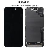 TOUCH DIGITIZER + DISPLAY OLED COMPLETE FOR APPLE IPHONE 16 6.1 TD OLED VERSIONE SOFT + SENSOR FLEX (DIAGNOSABLE NO NEED TO TRANSPLANT THE ORIGINAL SCREEN IC)
