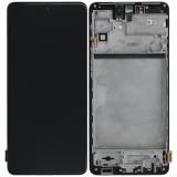 DISPLAY LCD + TOUCH DIGITIZER DISPLAY COMPLETE + FRAME FOR SAMSUNG GALAXY M51 M515F BLACK ORIGINAL (SERVICE PACK) (ASSEMBLED)