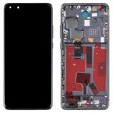 TOUCH DIGITIZER + DISPLAY OLED COMPLETE + FRAME FOR HUAWEI P40 PRO (ELS-NX9 ELS-N04) BLACK ORIGINAL