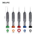 RELIFE RL-717A ROCKET-HEAD SCREWDRIVER SET (0.8MM PENTALOBE / 1.5MM PHILLIPS / 0.6MM TRI-POINT / 2.5MM PINHEAD / IP17 TORX SCREWDRIVER)