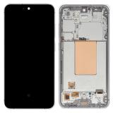 TOUCH DIGITIZER + DISPLAY AMOLED COMPLETE + FRAME FOR SAMSUNG GALAXY S24 FE S721B SILVER / GRAY ORIGINAL (SERVICE PACK) (ASSEMBLED)