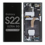 TOUCH DIGITIZER + DISPLAY AMOLED COMPLETE + FRAME FOR SAMSUNG GALAXY S22 ULTRA 5G S908B PHANTOM BLACK (Display Refurbished Non-Original Frame)