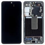 TOUCH DIGITIZER + DISPLAY AMOLED COMPLETE + FRAME FOR SAMSUNG GALAXY S23 S911B PHANTOM BLACK ORIGINAL (SERVICE PACK) (ASSEMBLED)