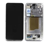 TOUCH DIGITIZER + DISPLAY AMOLED COMPLETE + FRAME FOR SAMSUNG GALAXY S25 5G S931B SILVER SHADOW ORIGINAL (SERVICE PACK) (ASSEMBLED)