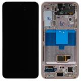 TOUCH DIGITIZER + DISPLAY AMOLED COMPLETE + FRAME FOR SAMSUNG GALAXY S22 5G S901B PINK GOLD ORIGINAL (SERVICE PACK)